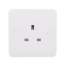 Schneider Electric Lisse 13A 1-Gang Unswitched Plug Socket White