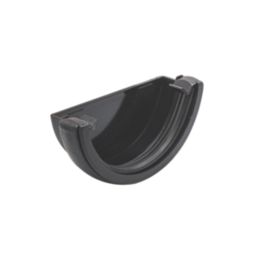 FloPlast Cast Iron Effect Half Round External Stop End Black 112mm