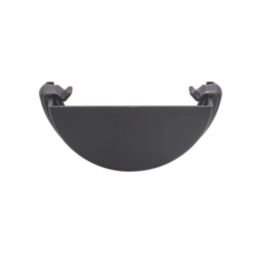 FloPlast Cast Iron Effect Half Round External Stop End Black 112mm