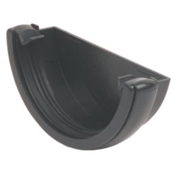 FloPlast Cast Iron Effect Half Round External Stop End Black 112mm