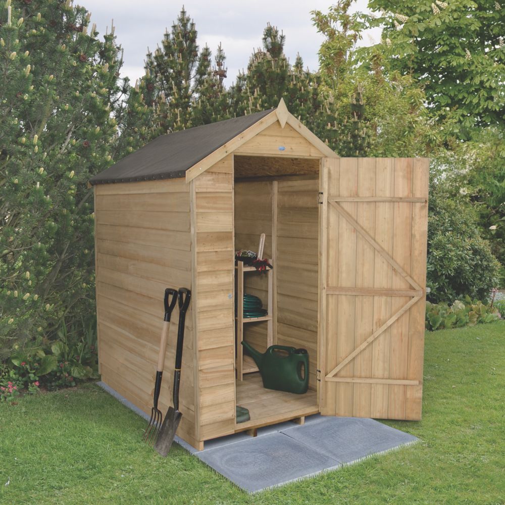Forest 4' x 6' (Nominal) Apex Overlap Timber Shed | Wooden 
