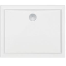 Milan Rectangular Bathroom Shower Tray & Waste White Gloss 900mm x 800mm x 40mm