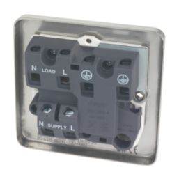 Hager Sollysta WRSSU83BSW  13A Switched Fused Spur  Brushed Steel with White Inserts