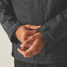 Regatta Matt II Waterproof & Breathable Jacket Ash / Black 3X Large Size 58.6" Chest