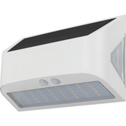 Luceco Prysm
 Outdoor LED Solar-Powered Wall Light, USB Rechargeable With PIR Sensor White 600lm