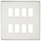 Knightsbridge  8-Module Grid Faceplate Polished Chrome