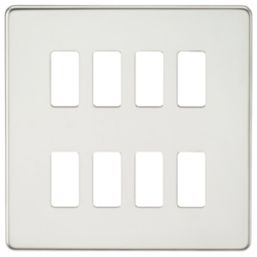 Knightsbridge  8-Module Grid Faceplate Polished Chrome