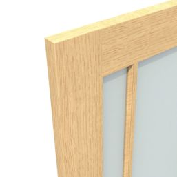 Green & Taylor Worcester 3-Frosted Light Unfinished Oak Wooden 3-Panel Internal Glazed Door 1981mm x 762mm