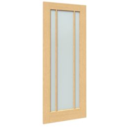 Green & Taylor Worcester 3-Frosted Light Unfinished Oak Wooden 3-Panel Internal Glazed Door 1981mm x 762mm