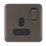 Schneider Electric Lisse Deco 13A 1-Gang DP Switched Plug Socket Mocha Bronze  with Black Inserts
