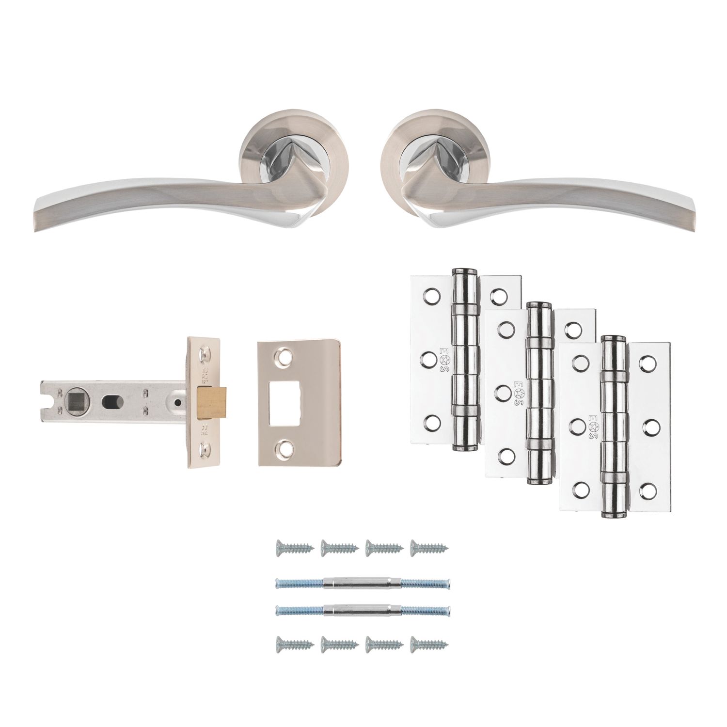 Carlisle Brass Sines Door Handle Pair Satin Nickel (795JA)