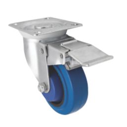 Essentials Heavy Duty Braked Swivel Castor 100mm Blue