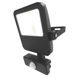 4lite  Outdoor LED Floodlight With PIR Sensor Black 30W 3150lm