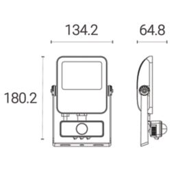 4lite  Outdoor LED Floodlight With PIR Sensor Black 30W 3150lm
