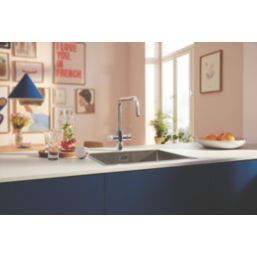 Grohe Blue Pure Start U-Spout 2-Way Deck Mounted Filtered Water Kitchen Tap Starter Set Chrome