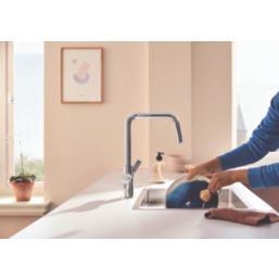 Grohe Blue Pure Start U-Spout 2-Way Deck Mounted Filtered Water Kitchen Tap Starter Set Chrome