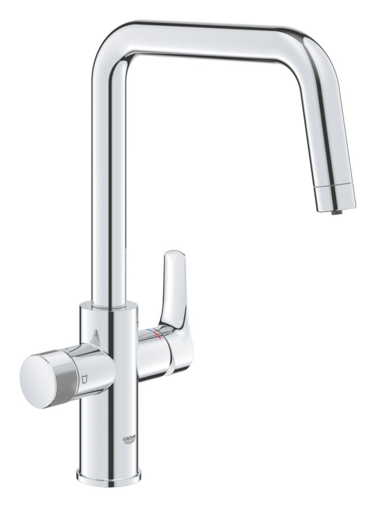 Grohe Blue Pure Start U-Spout 2-Way Deck-Mounted Filtered Water Kitchen Tap Starter Set Chrome