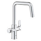 Grohe Blue Pure Start U-Spout 2-Way Deck-Mounted Filtered Water Kitchen Tap Starter Set Chrome