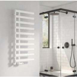 Reina 1140mm x 500mm 1588BTU White Flat Designer Towel Radiator