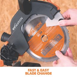 Refurb Evolution R210SMS 210mm  Electric Single-Bevel Sliding Multi-Material Mitre Saw 110V