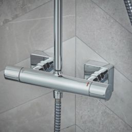 Hansgrohe Vernis Shape Showerpipe 230 HP Rear-Fed Exposed Chrome Thermostatic Mixer Shower