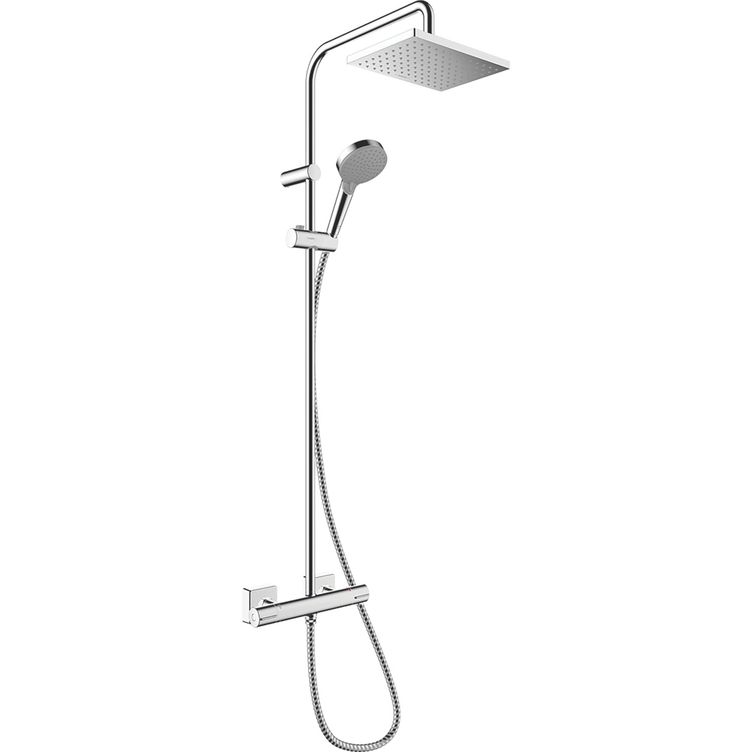 Hansgrohe Vernis Shape Showerpipe 230 HP Rear-Fed Exposed Chrome Thermostatic Mixer Shower (795VG)