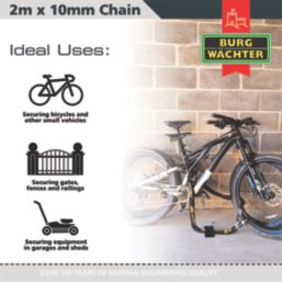 Burg-Wachter Hardened Steel Heavy Duty Chain 2m x 10mm