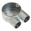 Deta 2 Way 25mm U Conduit Box Galvanised