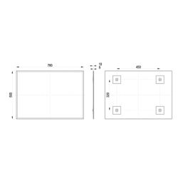 Nevarda Bathroom Mirror Plain 500mm x 10mm x 700mm