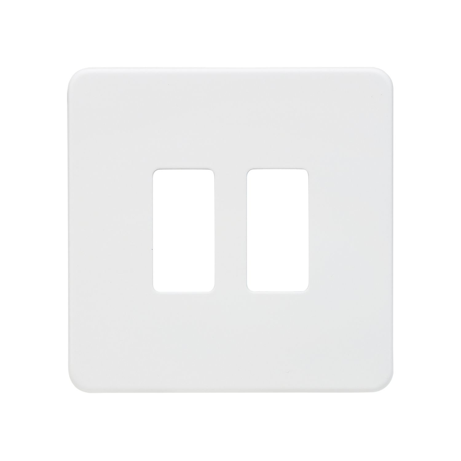Knightsbridge 2-Module Grid Faceplate Matt White (796CR)