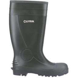 Centek  Size 9  Green Steel Toe Cap Safety Wellies