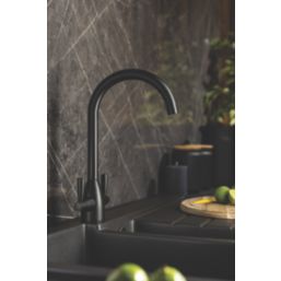 Streame by Abode Zermat Swan Dual-Lever Mono Mixer Matt Black