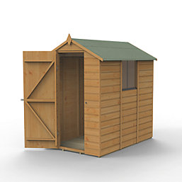Forest Delamere 4' x 6' (Nominal) Apex Shiplap T&G Timber Shed with Base