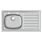 Armitage Shanks Stewart 1 Bowl RH Metallic Stainless Steel Inset Sink 925mm x 500mm