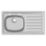 Armitage Shanks Stewart 1 Bowl RH Metallic Stainless Steel Inset Sink 925mm x 500mm