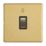 Contactum Lyric 10AX 1-Gang 1-Way Retractive Bell Switch Brushed Brass with Black Inserts