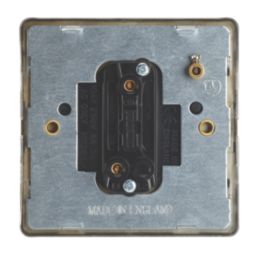 Contactum Lyric 10AX 1-Gang 1-Way Retractive Bell Switch Brushed Brass with Black Inserts