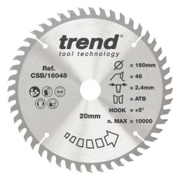 Trend CSB/16048 Wood Circular Saw Blade 160mm x 20mm 48T