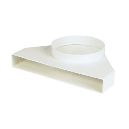 Manrose Round to Flat Channel Appliance Connector 90° Elbow White 240mm