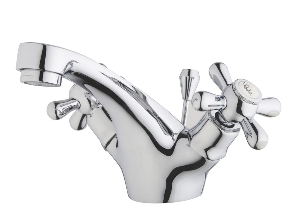 Swirl Bathroom Basin Mono Mixer Tap with PopUp Waste Chrome Screwfix