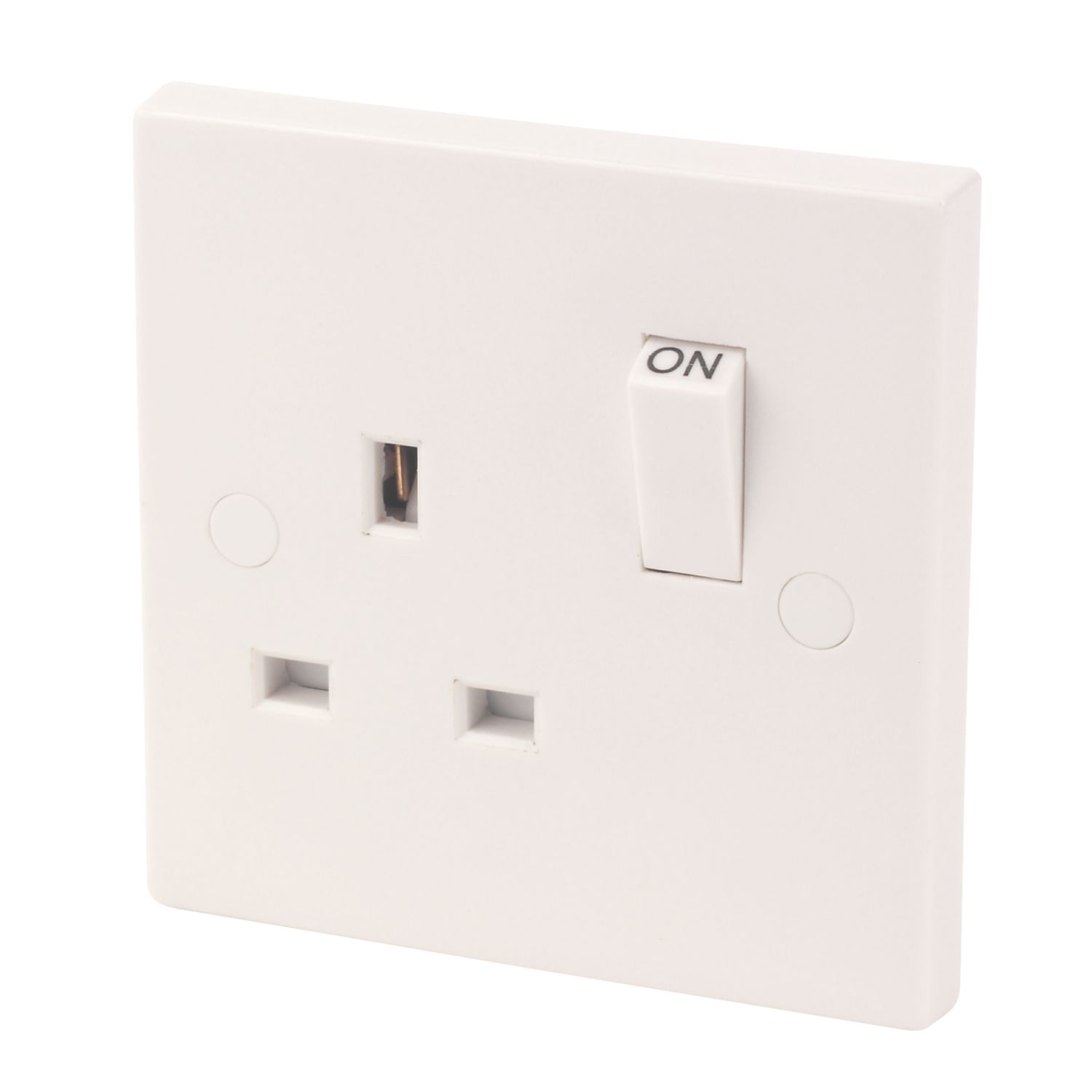 Essentials 13A 1-Gang DP Switched Plug Socket White (7973D)