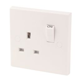 13A 1-Gang DP Switched Plug Socket White