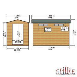 Shire Security 10' x 6' (Nominal) Apex Shiplap T&G Timber Shed