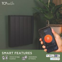 TCP  1000W Electric Wall-Mounted Convector Heater Black