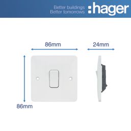 Hager Sollysta WMPS16 10A 1-Gang Intermediate Switch White