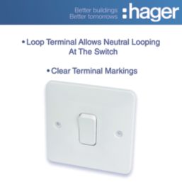 Hager Sollysta WMPS16 10A 1-Gang Intermediate Switch White