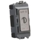 Knightsbridge Key Operated 10A Grid 3-Pole Fan Isolator Switch Black Nickel