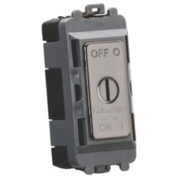 Knightsbridge Key Operated 10A Grid 3-Pole Fan Isolator Switch Black Nickel