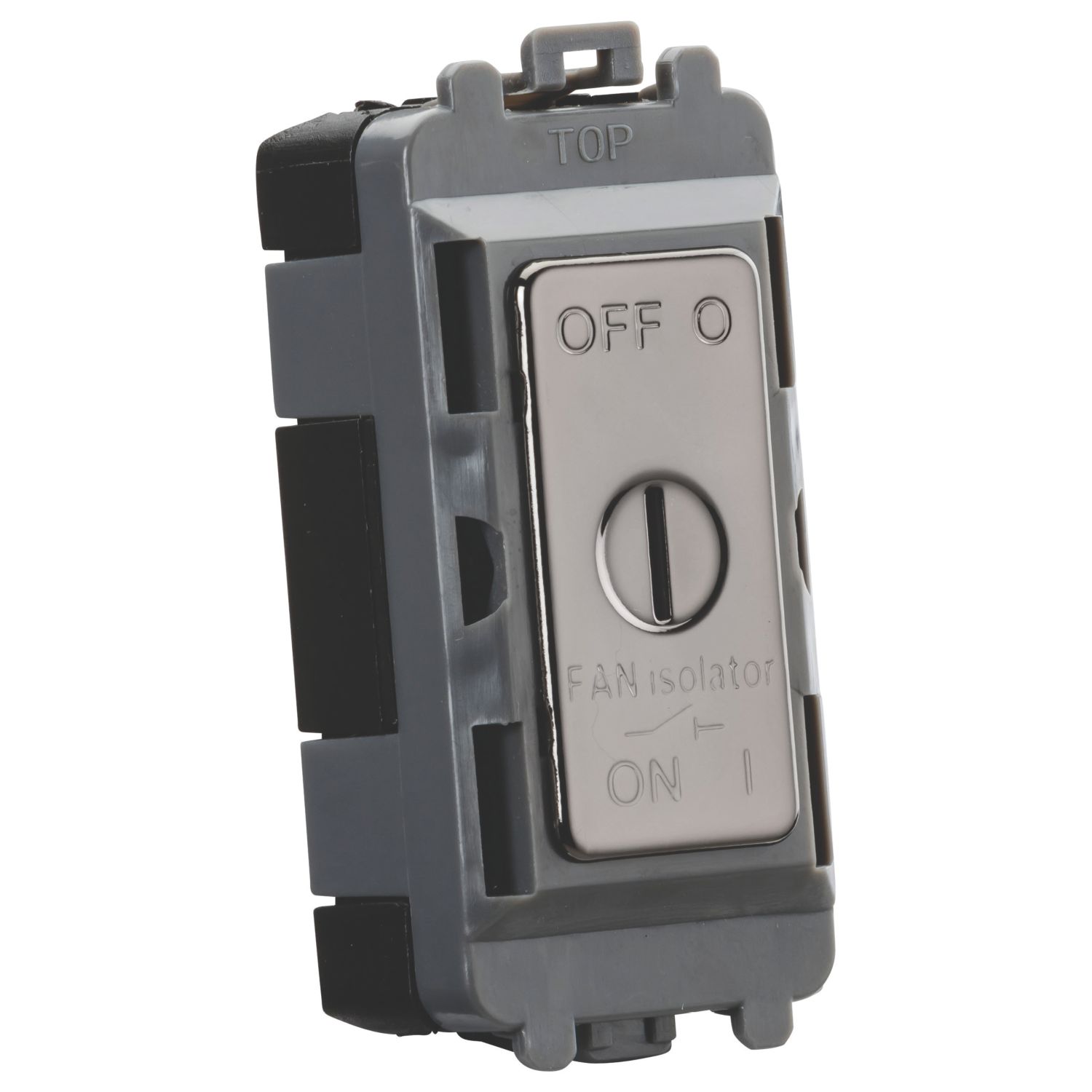 Knightsbridge Key Operated 10A Grid 3-Pole Fan Isolator Switch Black Nickel (797CR)