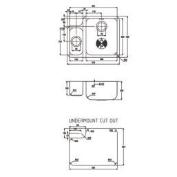 Abode Matrix R50 1.5 Bowl RH Brushed Stainless Steel Sink 572mm x 450mm
